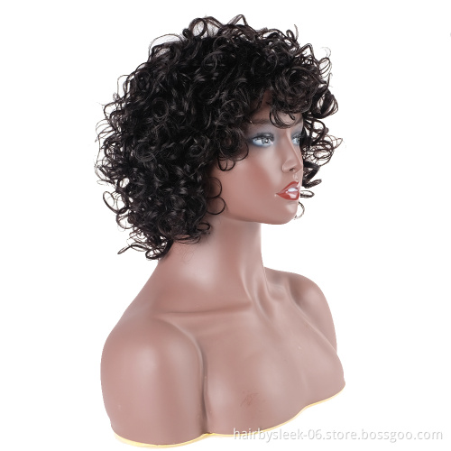Rebecca fashion brand Short virgin Human Hair Brazilian Afro Kinky Curly Bob Wigs Non Lace Front Human Hair Wigs For Black Woman